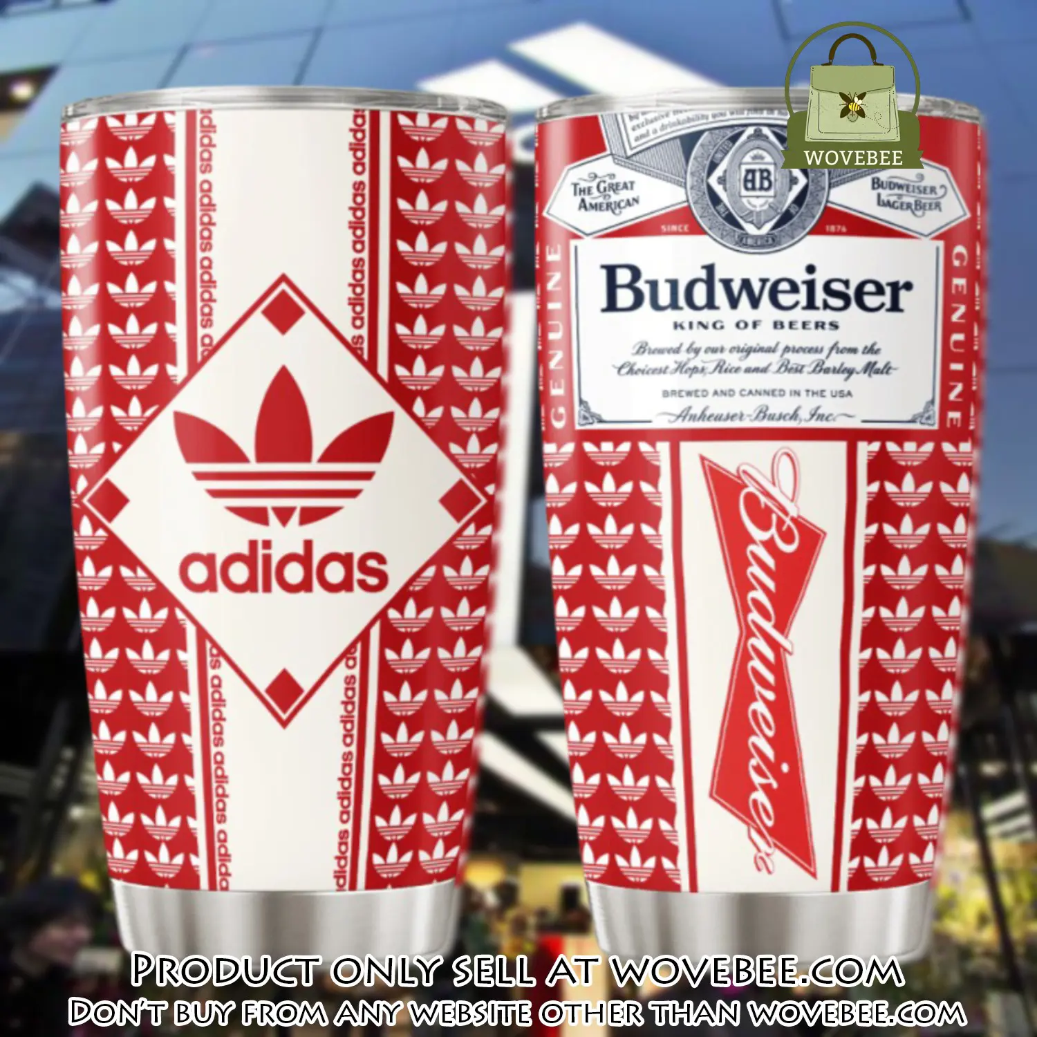 Adidas budweiser stainless steel tumbler 20oz30oz wvb0512853